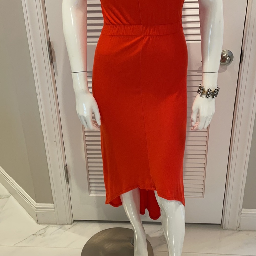 Fall Orange High-Low Hem Dress - Picture 5 of 9